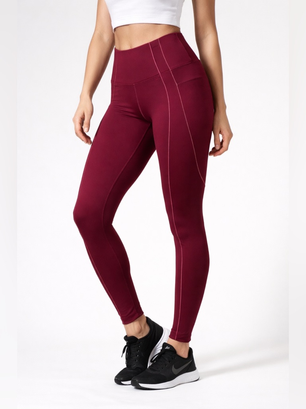 Nike Dri-FIT Yoga Leggings‎ Women’s M Burgundy High Rise Athletic